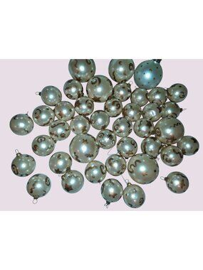 41 Gold & Beige Plastic Christmas Ornaments Stars Swirls Various Sizes Unbreakab